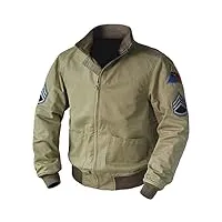 fashion_first veste bomber légère en coton pour homme, veste militaire en coton, xl