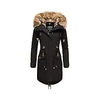 navahoo rosinchen manteau d'hiver parka avec capuche pour femme noir xl