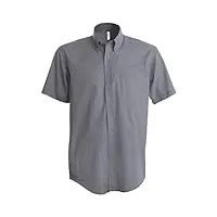 kariban chemise oxford manches courtes - oxford silver, 5xl, homme