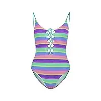 seafolly baja stripe v neck maillot pièce, multicolore (purplehaze purplehaze), 90b (taille fabricant: 12) femme