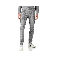 urban classics homme aop glencheck cargo jog pantalon, multicolore (white/black 01248), m eu