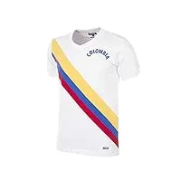 copa t-shirt rétro pour homme colombie 1973 avec col en v m blanc