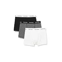 calvin klein boxer homme lot de 3 caleçon coton stretch, multicolore (white/b&w stripe/black), m
