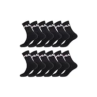 fila chaussettes sportswear homme agréable, socquettes homme, n'irrite pas, durable (lot de 12), noir, 43/46