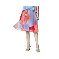 apart fashion printed plissee skirt jupe, bleu clair/multicolore, 40 femme