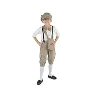 dress up america costume de newsboy des années 20 – ensemble de déguisement newsie pour garçons – combinaison, casquette et sac vintage paperboy