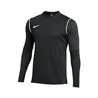 nike park20 crew top sweatshirt homme, black/white/white, fr : l (taille fabricant : l)