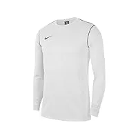 nike park20 crew top sweatshirt homme, white/black/black, fr : l (taille fabricant : l)