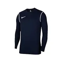 nike park20 crew top sweatshirt homme, obsidian/white/white, fr : m (taille fabricant : m)