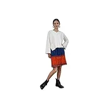 jupe plissée à carreaux 100% tissé à la main robe unique femmes boho vintage #127