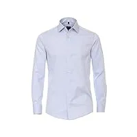 venti chemise en sergé uni pour homme - manches longues - 72 cm - coupe moderne - bleu - 40 cm