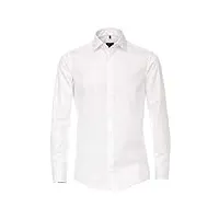 venti chemise en sergé uni pour homme - manches longues - 72 cm - coupe moderne - blanc - 40 cm