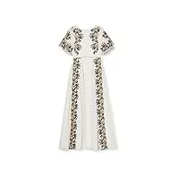 frock and frill joyce embroidered slimline short sleeve maxi robe de soirée, blanc (white #ffffff), 36 (taille fabricant: 8) femme