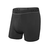 saxx underwear sous-vêtement pour homme - boxer kinetic maille lÉgÈre de compression pour homme avec support pouch intégré – demi-compression, blackout, s