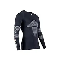 x-bionic energizer 4.0 t-shirt col rond à manches longues pour homme, opal black/arctic white, xl (taille fabricant : xl)