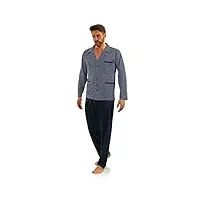 sesto senso pyjama homme boutonné long classique coton 100% 2 pièces sommeil et les vêtements pj set manches pantalon longues (4xl 2281-01 granat)