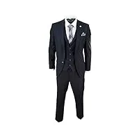 costume noir 3 pièces homme coupe ajustée style chic formel années 20 vintage gatsby