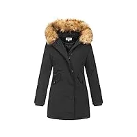 elara manteau femme parka d'hiver synthétique chunkyrayan ef19037 black 50 (5xl)