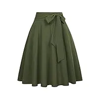 belle poque jupe pin up rockabilly année 50 pour femme mariage vert olive foncé m bp561-15