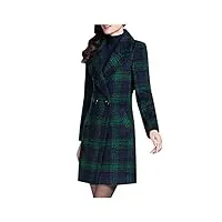 susenstone manteau femme hiver grand taille long elegant trench coat a carreaux slim fit manche longues mode pas cher veste coupe vent