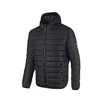 lee cooper lcjkt454 hommes vêtements full zip workwear thermique capuche zippé rembourré matelassée manteau de veste, noir, x-large