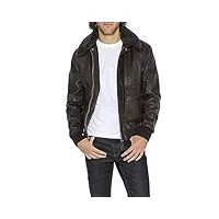 schott nyc lcflightwx2 leather jacket, brown, x-large mens