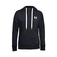 under armour veste à capuche rival fleece full zip veste de sport femme black/white/ (001) fr: l (taille fabricant: lg)
