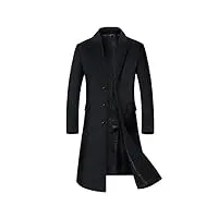 susenstone manteau en laine trench blouson homme hiver chaud long elegant grande taille manche longues cachemire slim fit veste longue