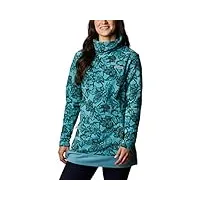 columbia ali peak fleece tunic pull-over, canyon bleu/brush imprimé floral, xs femme