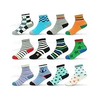 aduoke skibeaut toddler socks, 12 pairs non slip skid socks for kids baby girls boys, for 5-7 years old