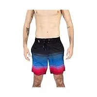 spyder board shorts-9" ombre stripe combinaison modle court, rouge, l homme