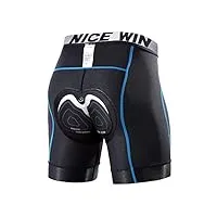 nicewin shorts de cyclisme hommes avec coussin 4d rembourré, cuissard velo homme, sous vetement cycliste vtt séchage rapide et respirant culottes