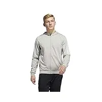 adidas men's standard aeroready 3-stripes cold weather knit hoodie, metal grey, s