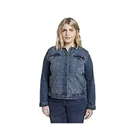 tom tailor 1016629 veste en jean grande taille au look délavé femme ,10110 - blue denim ,46 grande taille