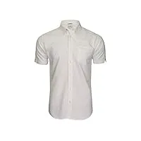 ben sherman - chemise décontractée - col boutonné - manches courtes - homme (blanc (embroidered pocket logo)) l