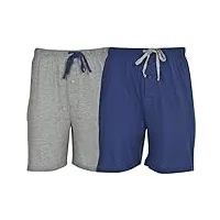 hanes men's 2 pack jersey cotton knit tagless sleep & lounge drawstring shorts
