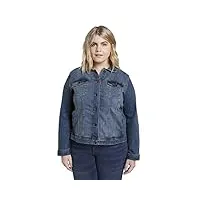 tom tailor 1016629 veste en jean grande taille au look délavé femme ,10110 - blue denim ,54 grande taille