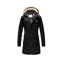 wenven femme veste chaude coupe-vent manteau en polaire sherpa epaissie parka d'hiver classiques manteau d'extérieur à capuche décontracté noir l