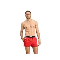 puma swim men logo short length swim shorts 1p, rouge, xxl