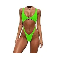 tainehs maillot de bain 1 pièce sexy pour femme - vert - taille s