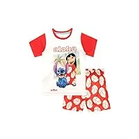 disney - ensemble de pyjamas - lilo & stitch - fille - rouge - 7-8 ans