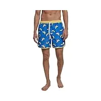 urban classics pattern retro swim shorts maillot, blue, xl homme