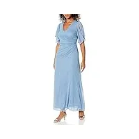 unknown robe asymétrique à manches longues pour femme - bleu - 46