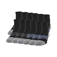 gildan chaussettes rembourrées stratégiques socquettes, noir/ardoise (12 paires), xs (lot homme