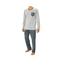 sesto senso pyjama homme long coton 100% vetements de nuit ensembles pantalon et manche longue 4xl 04 turkus