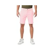 bermuda homme coton, short homme chino bary avec poches, rose, taille xl