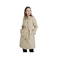 orolay femme trench-coat coupe-vent mi-long manteau avec ceinture kaki xl