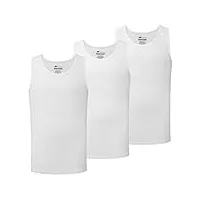 new balance men's cotton performance rib tank top 3-pack, white/white/white, medium