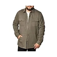 timberland mill river fleece shirt jacket chemise longue bouton d'utilit professionnelle, couleur étain, xl homme