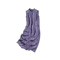 hangerfeng broderie soie mock colle sleeveless Élégant robe chinoise pour femmes2267l